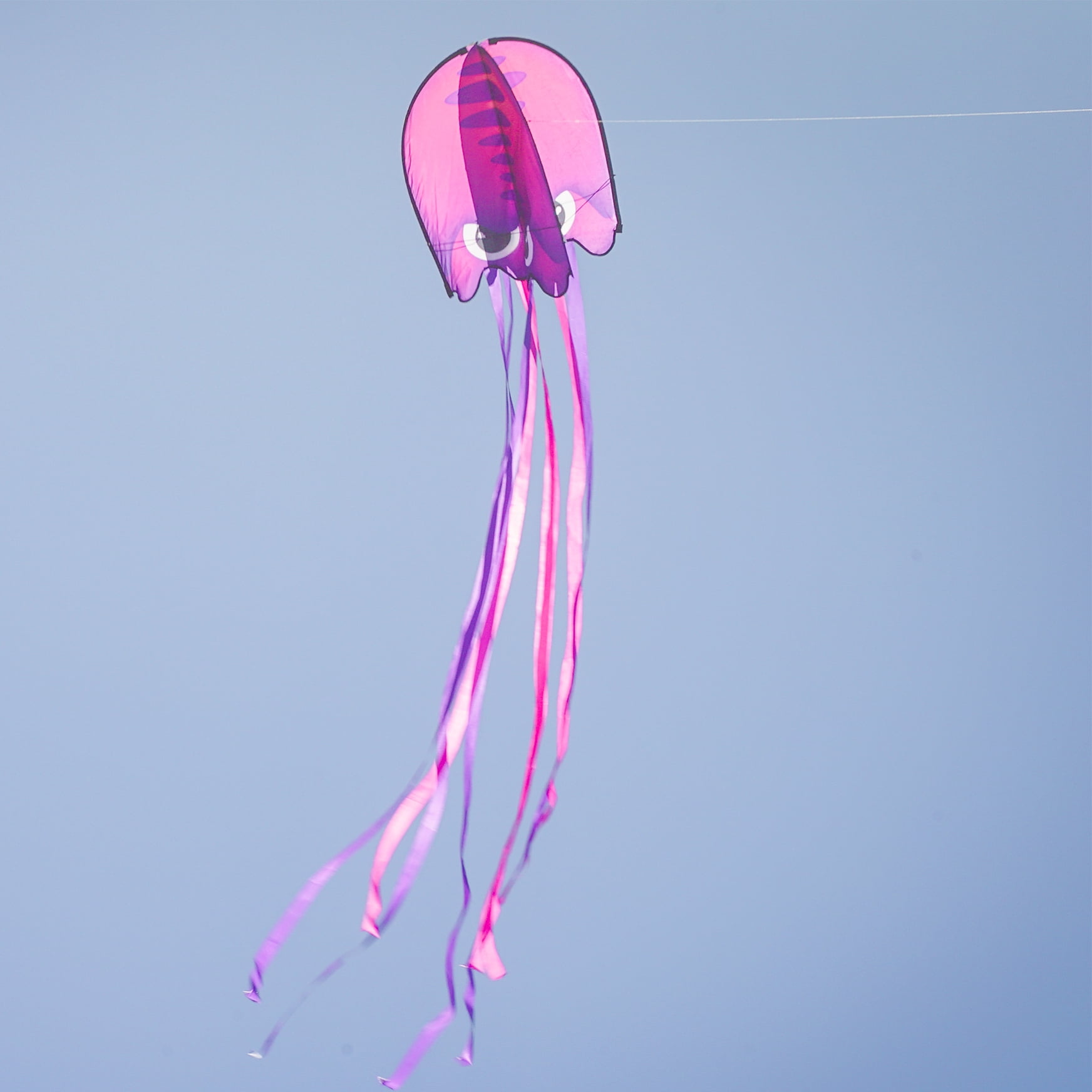 In the Breeze 3388 — Purple Pop Jelly Kite — Non-Assembly, Easy-Flying Kite with Long Streamer Tails; Kite Line Included
