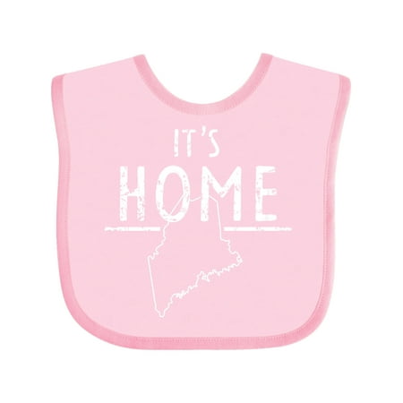 

Inktastic It s Home- Maine State Outline Distressed Text Gift Baby Boy or Baby Girl Bib