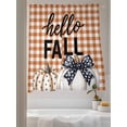 thumbnail image 3 of Thanksgiving Sheer Curtains 72 inches Long, Hello Fall Pumpkin Orange White Plaid Light Filtering Sheer Window Curtains Rod Pocket Voile Drapes for Bedroom Living Room, 52"W x 72"L 2 Panels, 3 of 7