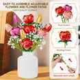 thumbnail image 6 of OKKIDY Red Rose Tulips ABS Flower Bouquet Building Blocks - Compatible with Lego, Valentine's Day Gift for Adults, Home Office Decor, No Vase(680 Pcs), 6 of 8
