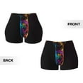 thumbnail image 6 of Yiaed Neon Psychedelic Giraffe Print Women's Athletic Shorts Running Shorts Sporty Short High Waisted Elastic Workout Shorts for Yoga Gym Running & Sports -X-Large, 6 of 7