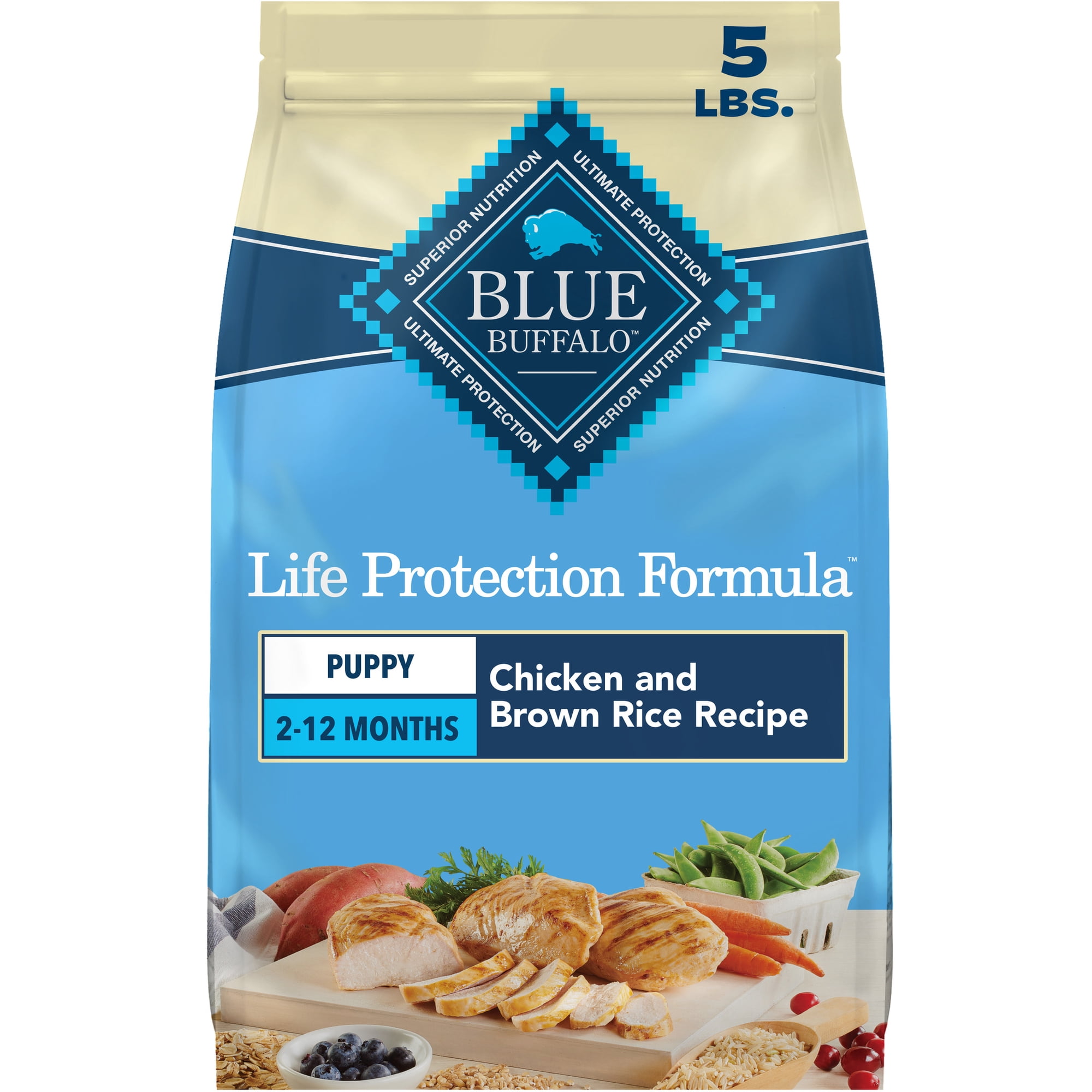 Blue Buffalo Life Protection Formula Puppy Dry Dog Food Chicken & Brown Rice 5lb Bag