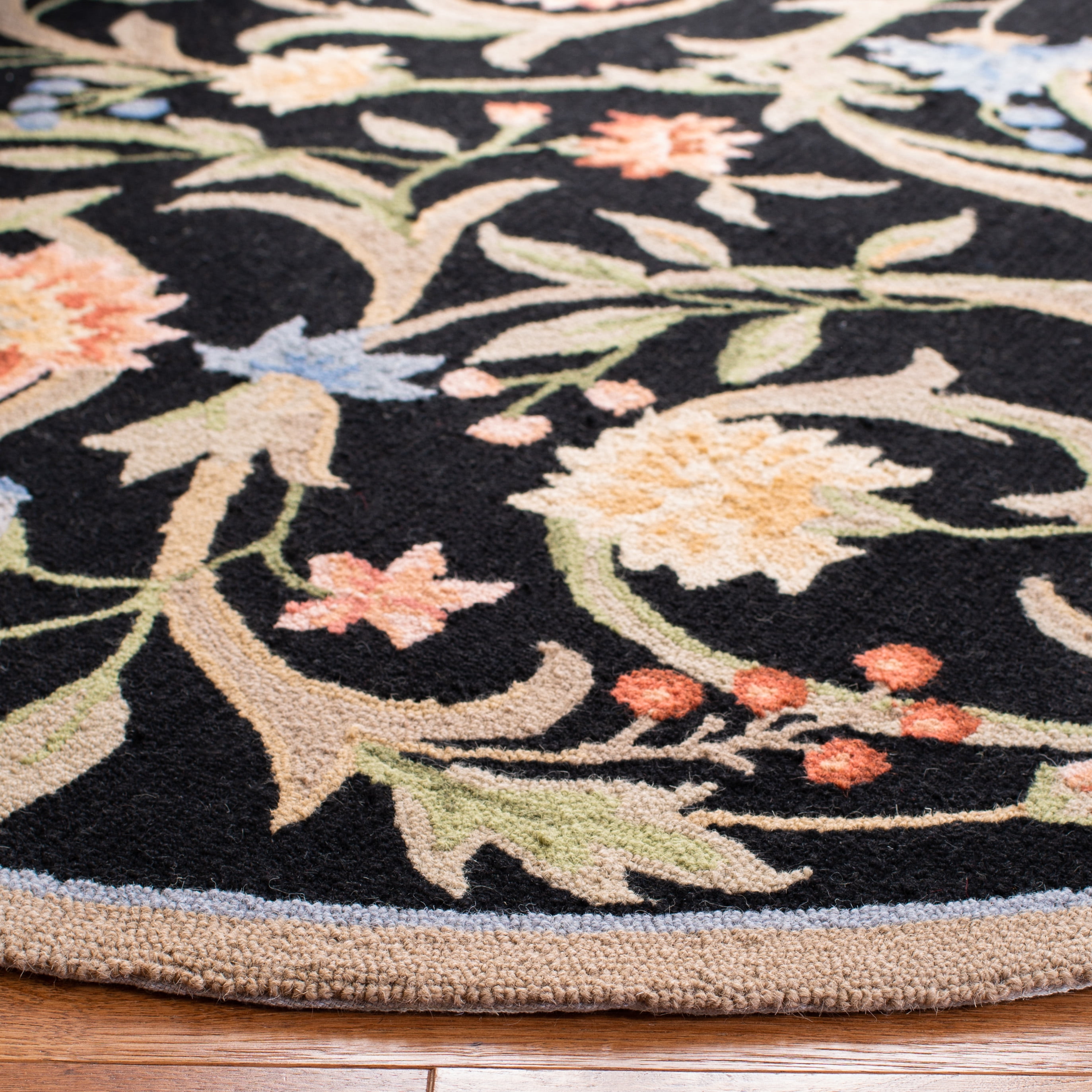 Safavieh Chelsea Baxter Bordered Wool Area Rug, Black, 3' x 5' Oval