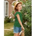 thumbnail image 6 of Arshiner Cute Shirts for Girls Girls Summer Tops Short Sleeve Ruched Knot Side Casual Loose Spring and Summer Tops Tee Blouse Green 9-10 Years, 6 of 7