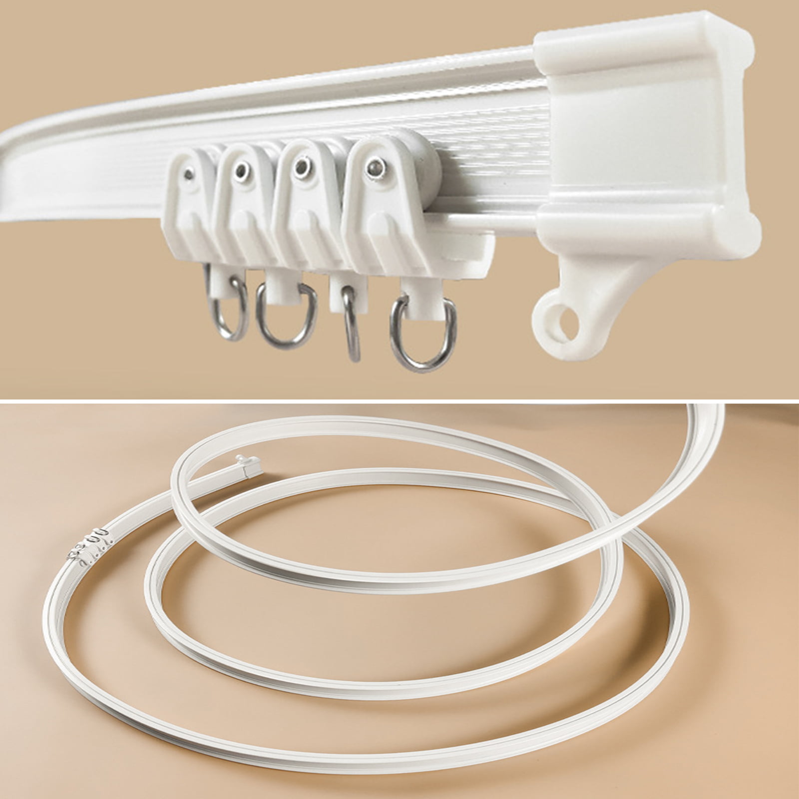 5 Meters Heavy Duty Flexible Curtain Rail Ceiling Mount, Bendable Curtain  Track