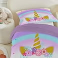 thumbnail image 6 of Twin Size Rainbow Star Comforter Set for Girls Kids Colorful Unicorn Bedding Sets Blue Purple 3 Pieces, 6 of 6