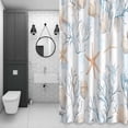 thumbnail image 4 of Coral Starfish Bathroom Shower Curtain, Ocean Coastal Summer Nautical Retro Waterproof Washable Soft Bath Curtain for Bathtub Decor with 12 Hooks&Grommet, 72x72 Inch, 4 of 9