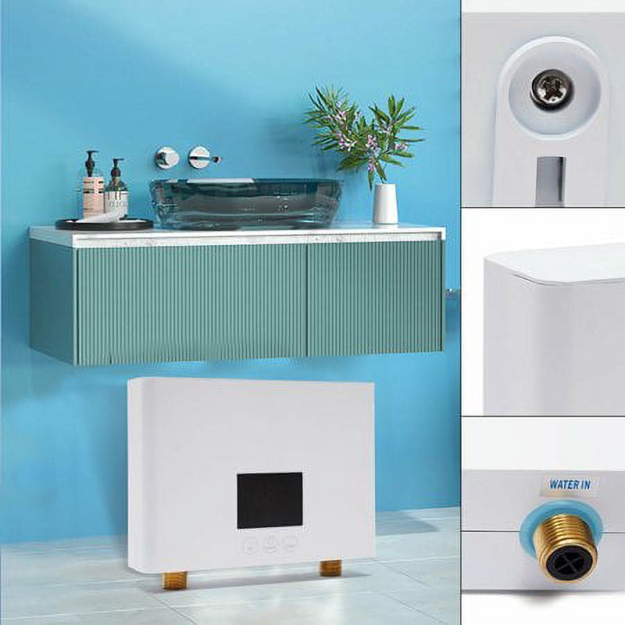 Mini Electric Tankless Water Heater 3000W 110V with Remote Control LCD Display
