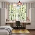 thumbnail image 4 of Sage Green Leaves Kitchen Curtains Window Panels, Summer Botanical Farmhouse Leaf Insulated Window Treatment Curtain, Grommet Curtains for Bedroom/Living Room/Bathroom, 2 Piece 52"Wx84"L, 4 of 8