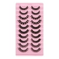 thumbnail image 1 of Pestañas postizas de estilo popular, marcas privadas, extensiones de pestañas de visón sintético, tiras de pestañas con rizo profundo, 1 of 5