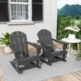 thumbnail image 2 of CostaElm Outdoor Patio Rocking Adirondack Chair Set of 2, All Weather Plastic HDPE Adirondack Chairs, Gray, 2 of 9