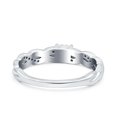 thumbnail image 3 of Simulated Cubic Zirconia Size-5 Crisscross Band Wedding Ring 925 Sterling Silver, 3 of 7