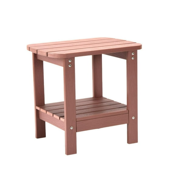 Tanfly - Table d'appoint avec étagère - Rouge