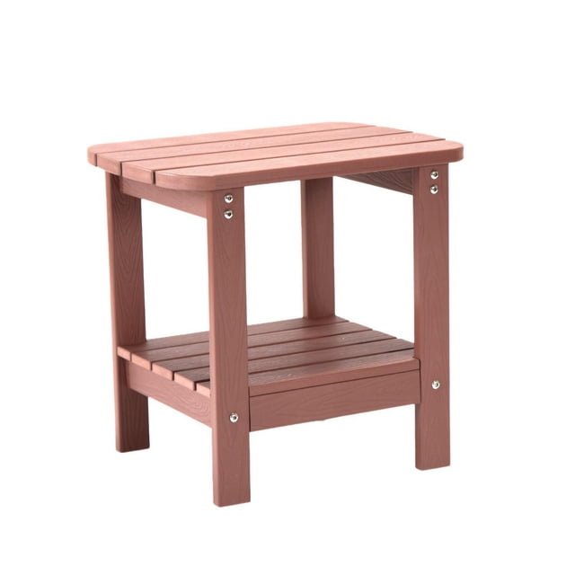 Table d'appoint Tanfly en polycarbonate avec étagère pour usage intérieur/extérieur – Rouge