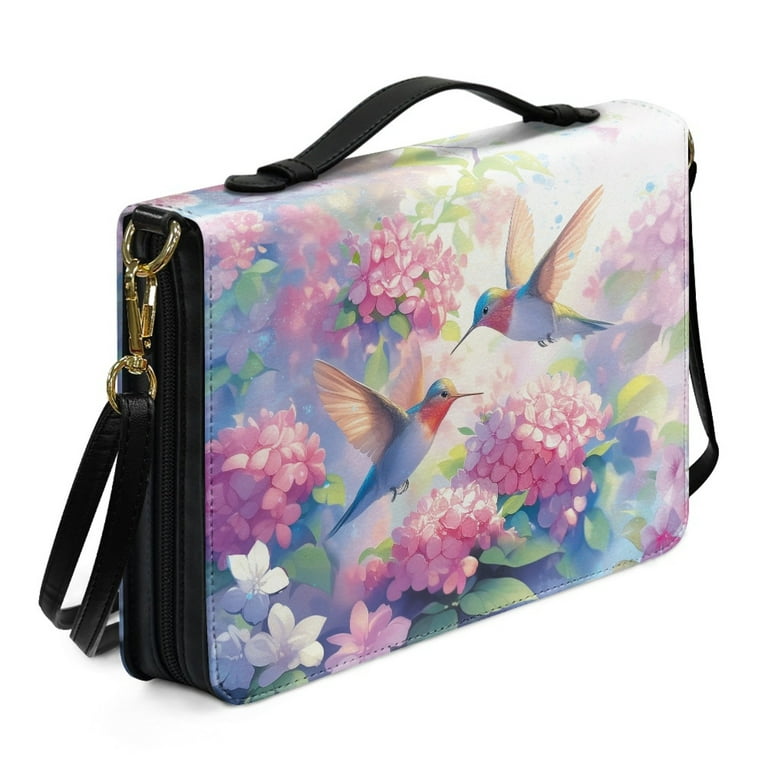 Floral Bible Cover Case For Women & Girls - 600D Polyester With Zipper