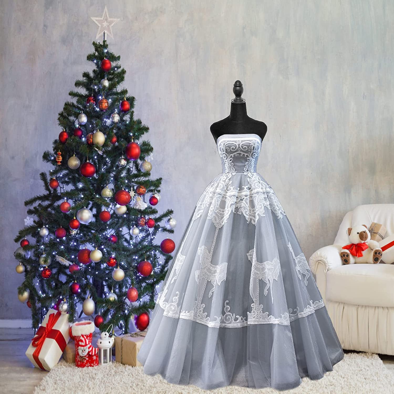 FreeLung Female Dress Form Mannequin Torso Body (Black)