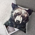 thumbnail image 7 of Acheng Set of 2 Nordic Simple Ink Painting Watercolor Animal Adorable Bear Throw Pillow Case Personalized Cushion Cover New Home Office Decorative Square  12x12in, 7 of 7