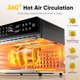 thumbnail image 3 of 32QT Extra Large Air Fryer, Toaster Oven Air Fryer Combo, 360°Hot Air Circulation for Healthier Food, 1800W Preset Dual Cook, 13"Pizza Cooking, 20-in-1 Double-Rack Oven, 7-Accessory, Transparent Door, 3 of 5