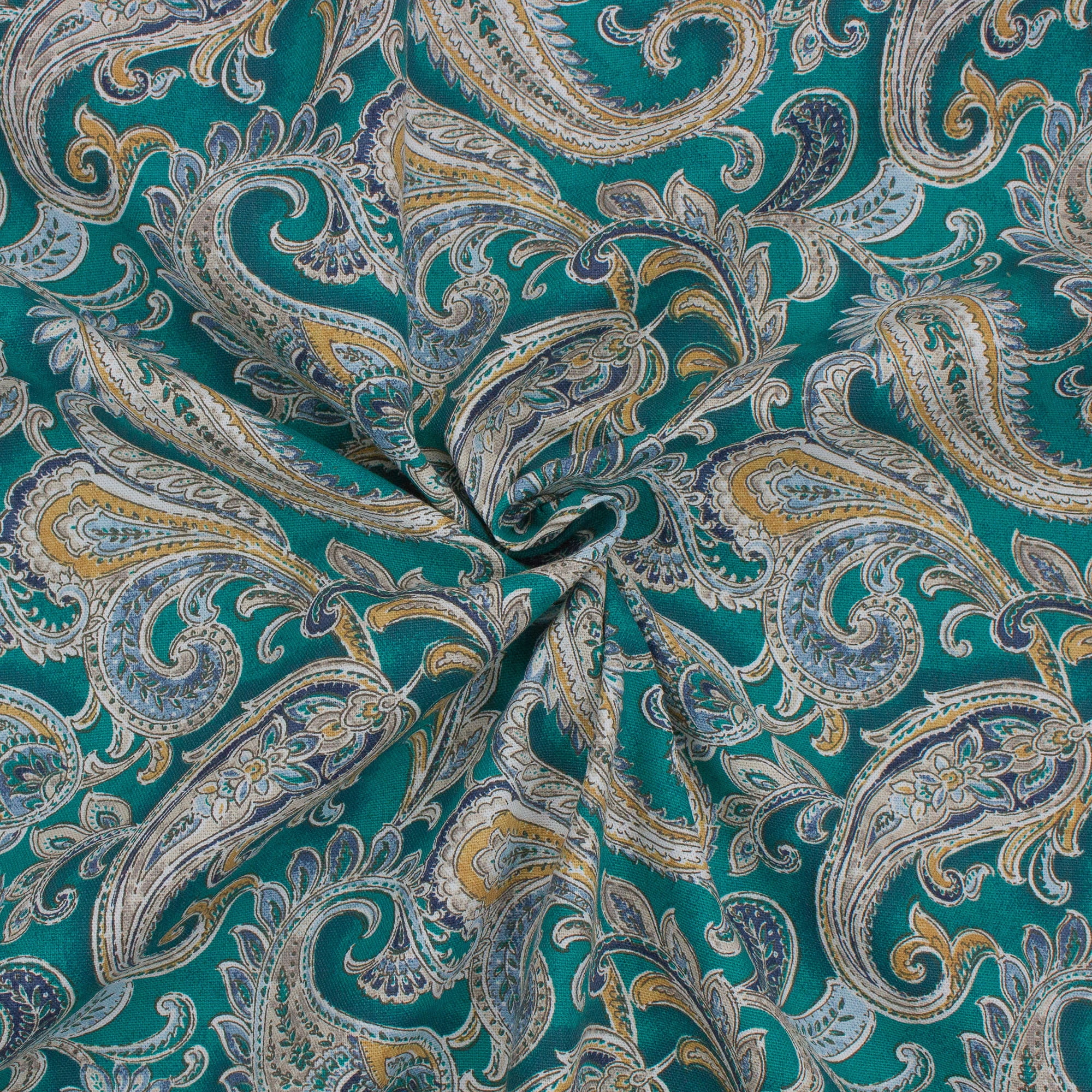Better Homes & Gardens 54” Width100% Cotton Fabric, 8 Yard by the Bolt, Painterly Paisley Teal