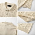 thumbnail image 5 of JIAYUE Mens Polo Shirts Classic Short Sleeve Knit Blend Casual Summer Textured Versatile Solid Color Breathable Turndown Collar For Business Daily Wear Comfortable Tops For Men, 5 of 5