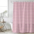 thumbnail image 4 of Pink Bathroom Shower Curtains with 12 Hooks Polyester Waterproof Shower Curtain for Stalls and Bathtubs Grid Checkered Plaid Gingham Lattice Trellis Decorative Bathroom Privacy Curtain 54x78 Inches, 4 of 9