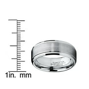 Metal Masters Mens Tungsten Ring Wedding Band Raised Brushed Finish 9mm