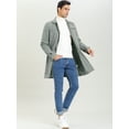thumbnail image 3 of DARING DIVA Men's Trench Coat Lightweight Single Breasted Jacket Overcoat M Light Gray, 3 of 6