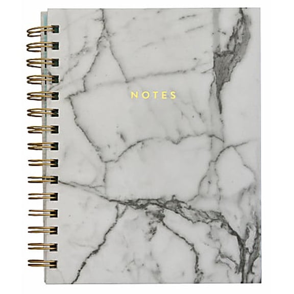 Open Box ECCOLO WIRO SPIRAL JOURNAL, 6 X 8, 100 PAGES - MARBLE/GOLD/IVORY