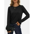 thumbnail image 2 of PPYOUNG Top for Womens Long Sleeve Casual Shirts Tunic Tops to Wear with Leggings Crew Neck Blouses, 2 of 4
