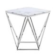 thumbnail image 3 of Posh Living Eason Marble Top End Table with Metal Base in White/Chrome, 3 of 8