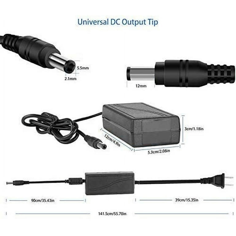 12V 1A Power Adapter, AC Adapter 100-240V to 12v DC Power Supply Driver  Transformer Universal Power Adapter 5.5mm x 2.1mm Jack for LED Strip  Lights