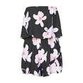 thumbnail image 4 of HCYSFG Womens Floral Rompers Bandeau Strapless Tube Top Summer Beach Elastic High Waist Jumpsuits Wide Leg Shorts Pocket One Piece Casual Playsuits, 4 of 4