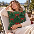 thumbnail image 5 of Christmas Pillow Covers 18x18, Pack of 2 3D Christmas Tree Textured Throw Pillow Covers, Winter Holiday Decorations for Couch Sofa Living Room, 5 of 5