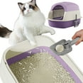 thumbnail image 5 of Cat Boxes for Indoor Cats, Cat Litter Box with Lid with Litter Scoop, Enclosed Odor-Proof Box with Lid, High Sided Anti-Urine Leakage and Easy Cleaup Large Boxes,Purple, 5 of 7