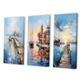 thumbnail image 3 of Designart "Nautical Dreams Pier and Dock Scenes II" Nautical & Beach Wall Art Set Of 3 - Grey Pier Gallery Set For Office Decor, 3 of 7