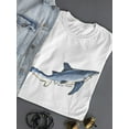 thumbnail image 3 of Shark Sealife Watercolor Animal T-Shirt Women -Image by Shutterstock, Female Large, 3 of 4