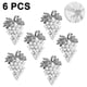 thumbnail image 2 of Juego de 6 anillos de servilleta de metal con forma de uva y perlas de diamantes para Navidad, días festivos, bodas, fiestas de Halloween y decoración de cenas, 2 of 8