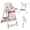 New Pink, variant on 3-in-1 Baby High Chair with 5-Point Harness,Foldable Infant Feeding Chair with Silent Locking Wheels and Removable 2-Tier Easy-Clean Tray