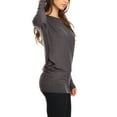 thumbnail image 2 of Moa Collection Women's Casual Solid Jersey Knit Long Sleeve Dolman Tunic Top, 2 of 5