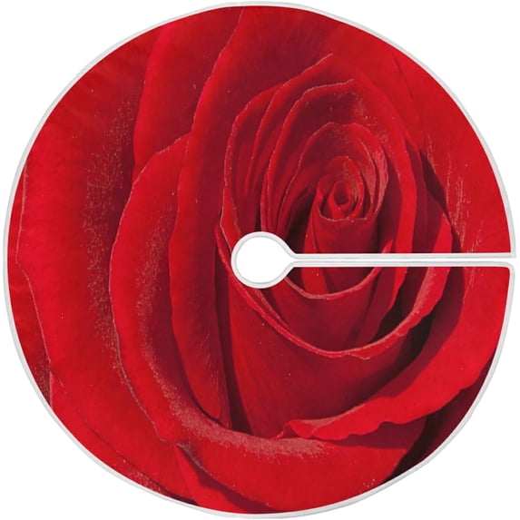 FMSHPON Valentine's Day Mother's Day Red Heart Love Xmas Christmas Tree Skirt Stand Mat for Holiday Party Decoration Indoor Outdoor 48 inches