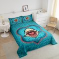 thumbnail image 4 of Erosebridal Ocean Wild Shark Bedding Full Comforter Set, Geometric Wave Stripe Down Comforter, Reversible 3 Pieces, 4 of 7