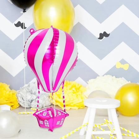 FONDOTIN Hot Air Balloon Shape Balloon Rosy 4Pcs 35.0X11.4X0.04 In Decoration