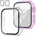 thumbnail image 1 of Paquete de 2 Estuches con Protector de Pantalla de Vidrio Templado para Apple Watch Series 9/8/7 41 mm, JZK Slim Guard Parachoques Cubierta Protectora de PC Dura de Cobertura Completa Estuche Delgado, 1 of 4