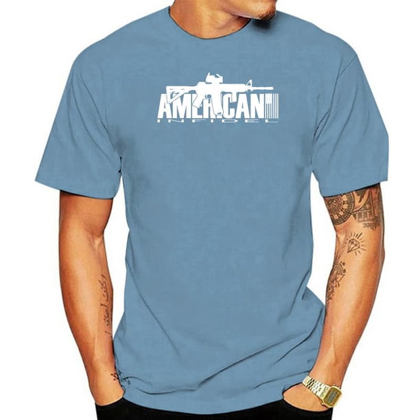 Camiseta de INFIDEL americano, camisa militar de AR-15, Ejército de MARINES, bronceado negro de EE. UU., AR15 Fivean unisex