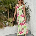 thumbnail image 3 of Flamingo Pattern King Size Sleeveless Dress Dresses Summer Women Dresses Clothing Woman Dresses Dress, 3 of 7