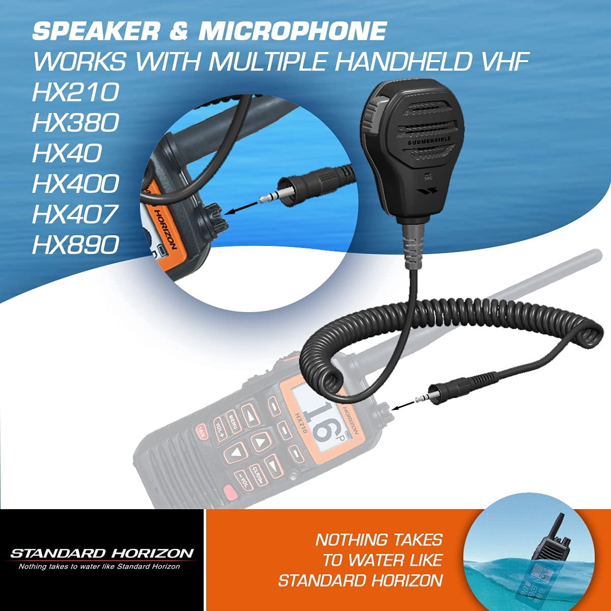 6" Black Submersible Speaker Microphone for 750/760/850