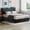Black & Light, variant on Full Lift-Up Storage Bed Frame with LED & Charging Station, Metal Platform, Storage Headboard, Wood Slats Support, No Box Spring Needed, Grey