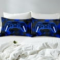 thumbnail image 4 of Erosebridal Navy Gamepad Queen Sheet Sets, Modern Video Game Bed Sheets Queen, Honeycomb Bedding Queen Size, Super Cozy Bedroom Decorative, 4 Pieces, 4 of 7