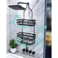 HapiRm Hanging Shower Caddy, Rustproof & Waterproof with 2 Soap Holders