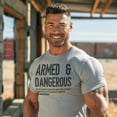 thumbnail image 2 of Gymish Armed and Dangerous Gym Shirt Gift Set for Men – Workout T-Shirt with Spartan Warrior Pendant, Fitness Gift, Mens Gym Wear, 2 of 6